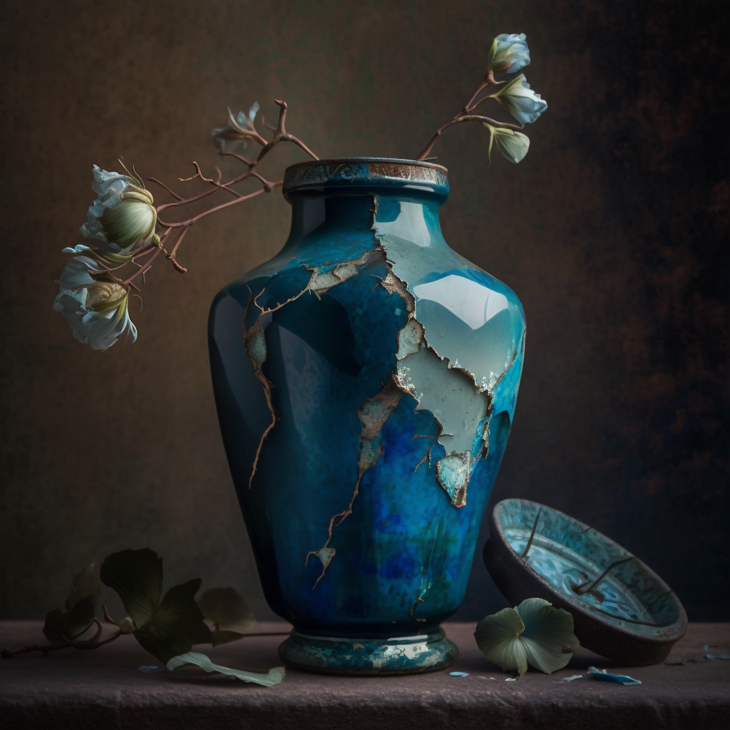 Vase Distressed Delfts Blue IX