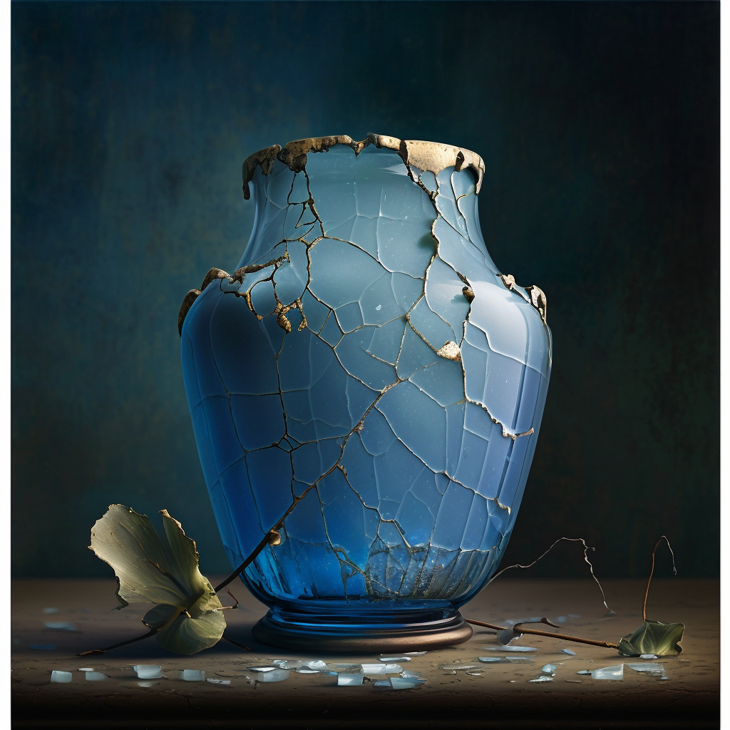 Vase Distressed Delfts Blue VI