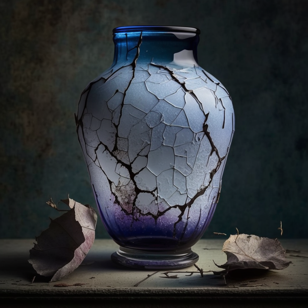 Vase Distressed Delfts Blue VII