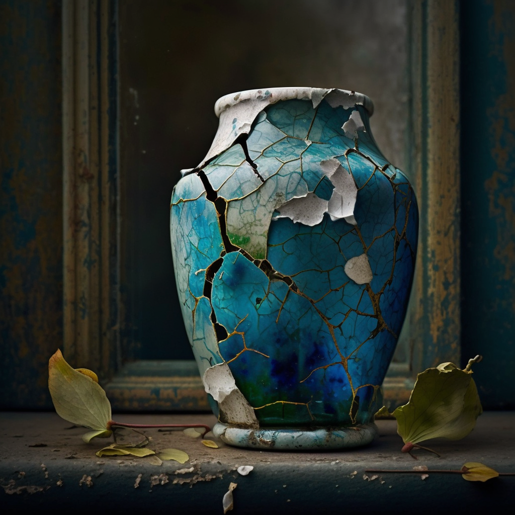 Vase Distressed Delfts Blue VIII
