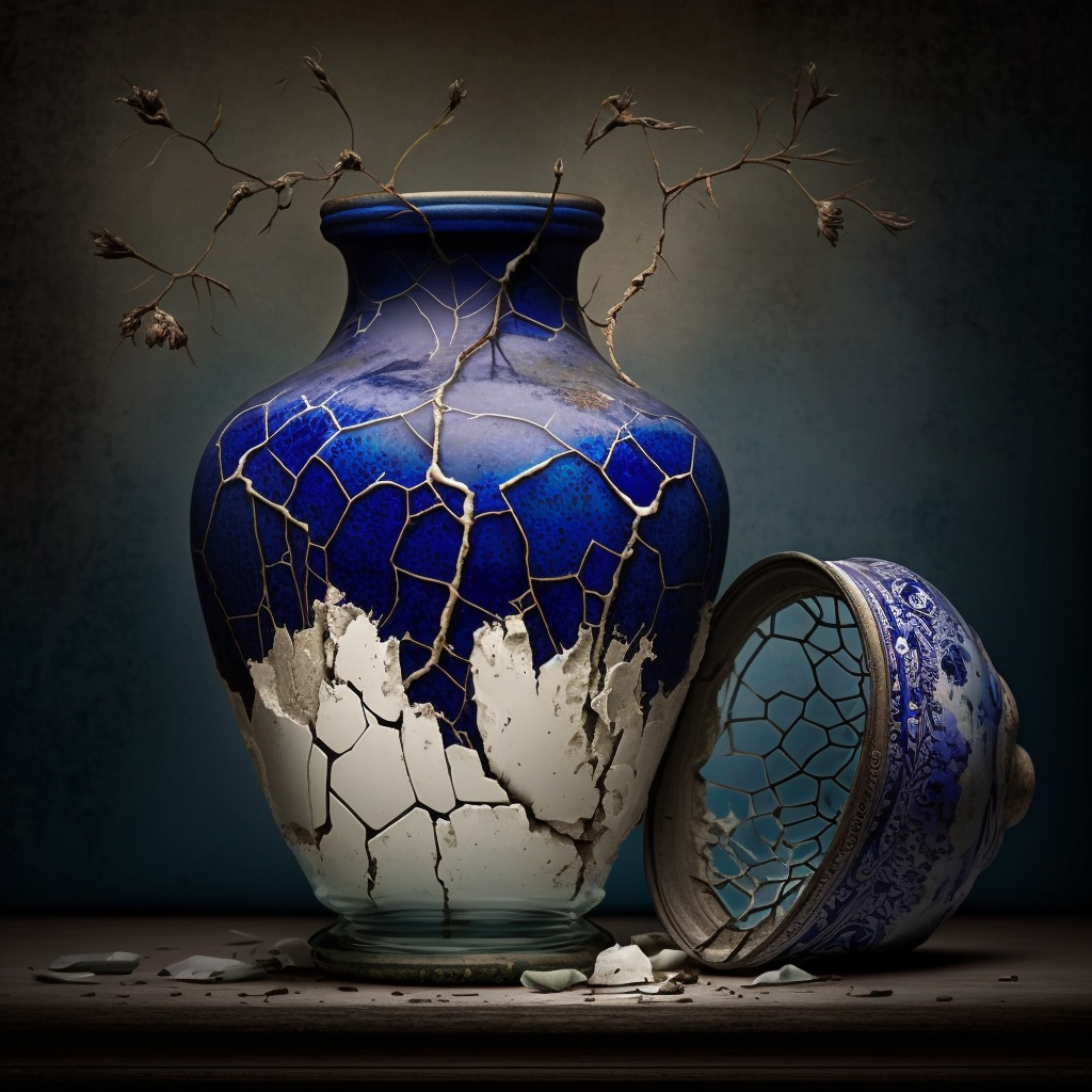 Vase Distressed Delfts Blue XIII