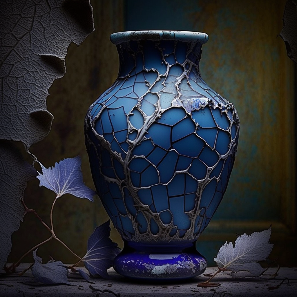Vase Distressed Delfts Blue XV