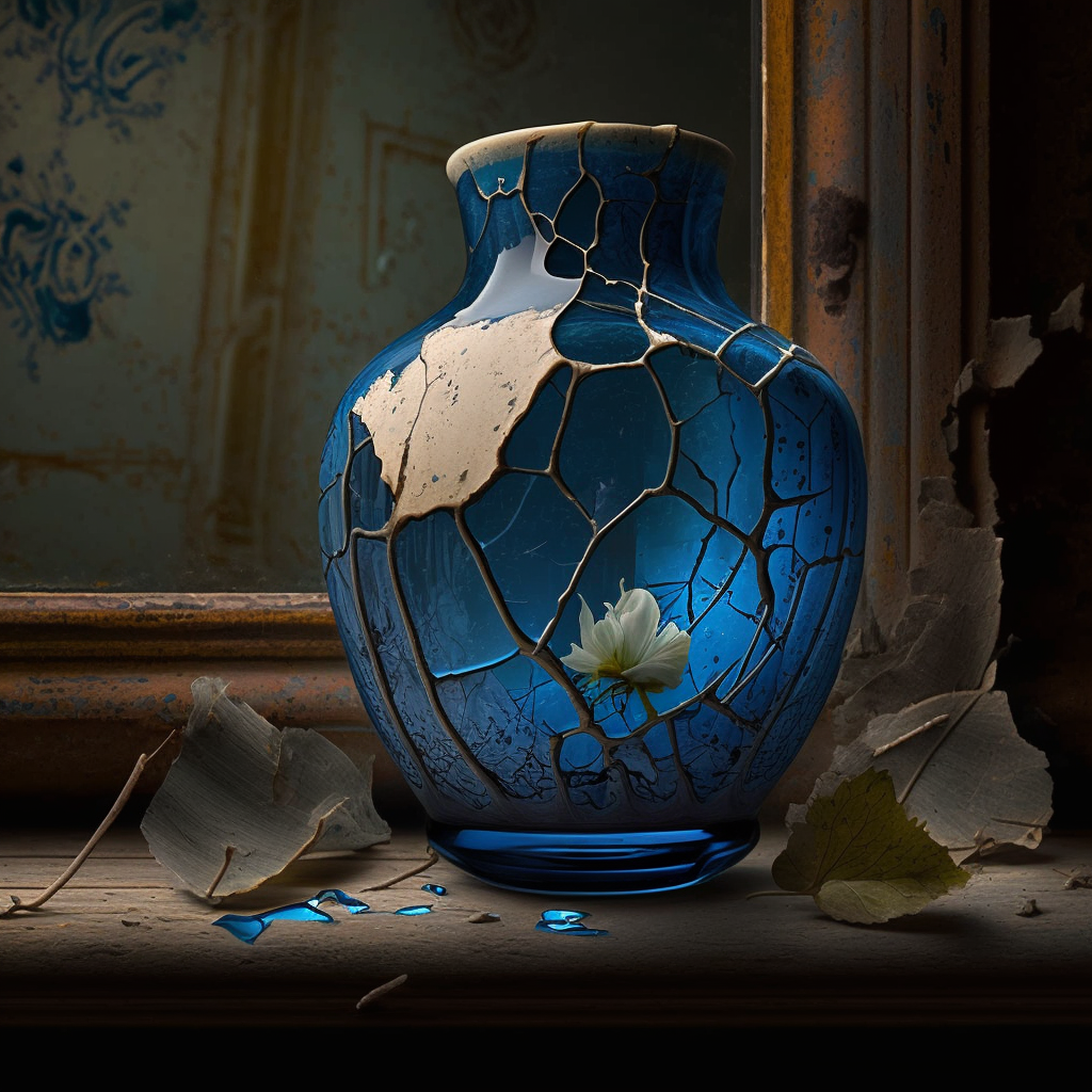 Vase Distressed Delfts Blue XVI
