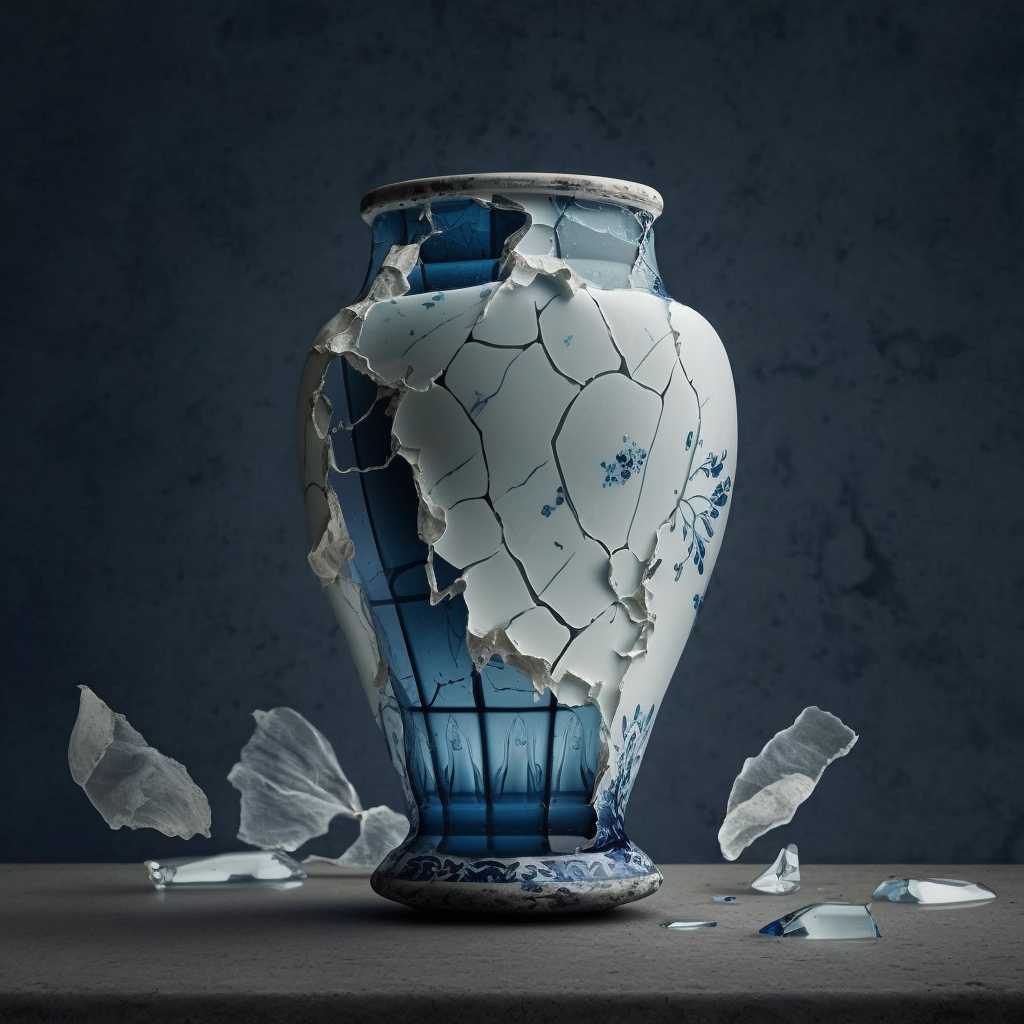Vase Distressed Delfts Blue XXIV