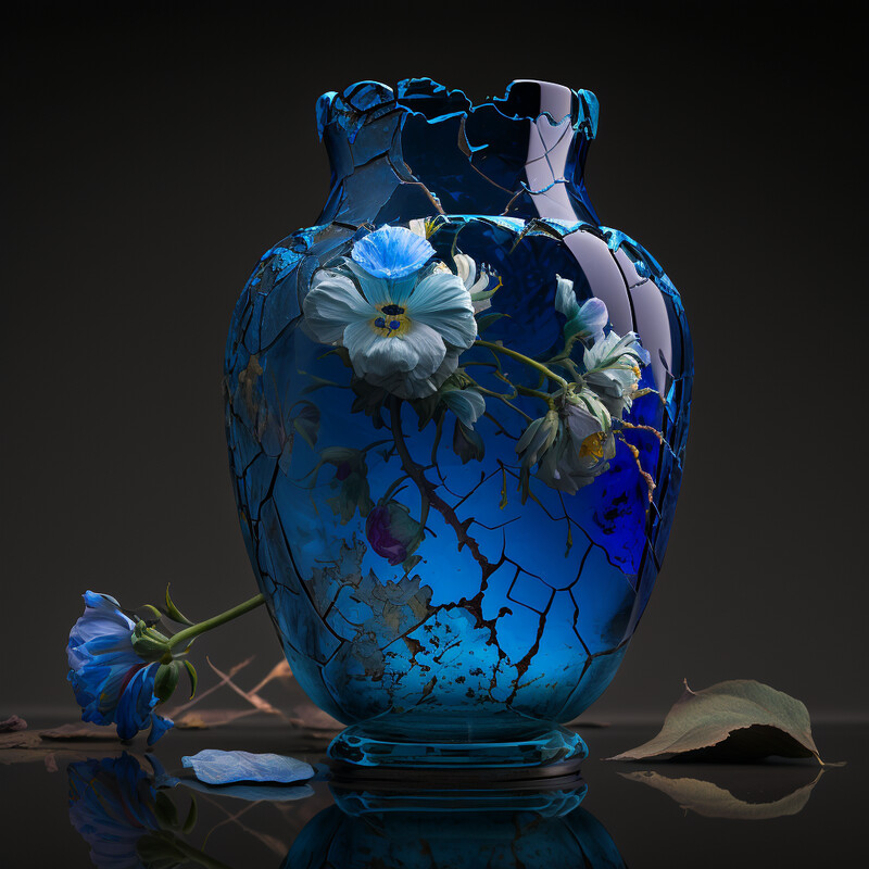 Vase Distressed Delfts Blue XVIII