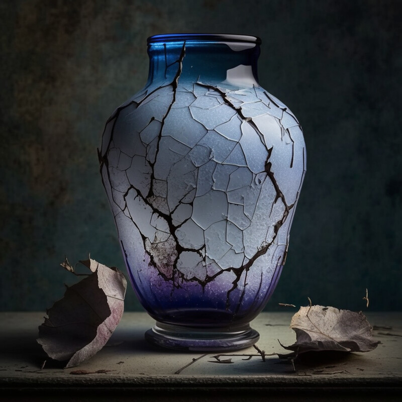 Vase Distressed Delfts Blue VII