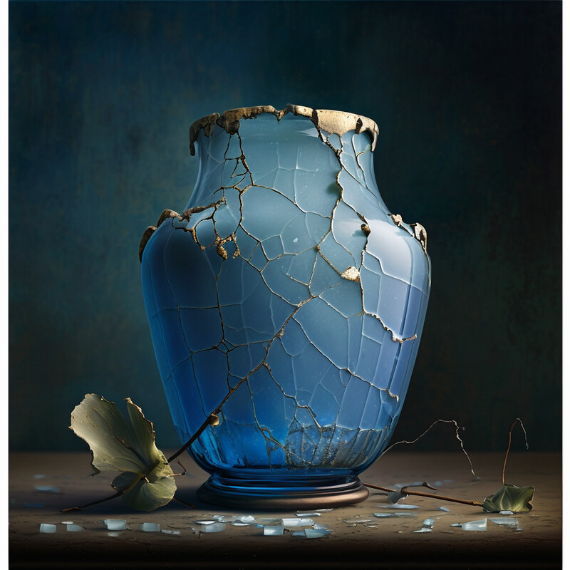 Vase Distressed Delfts Blue VI