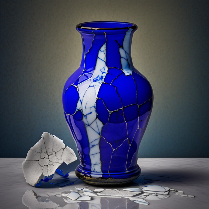 Vase Distressed Delfts Blue XVII