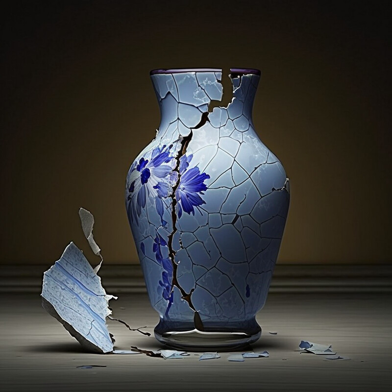 Vase Distressed Delfts Blue XIX