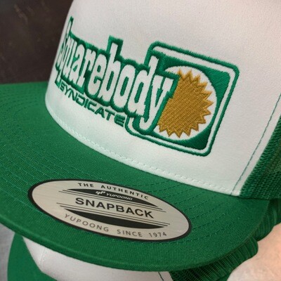 Retro Kelly Greek White Green Snapback Trucker Mesh SBS Logo #4 Hat