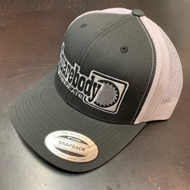 Curved Gray And White With Silver Star Snapback Retro Trucker Mesh SBS Logo #4 Hat