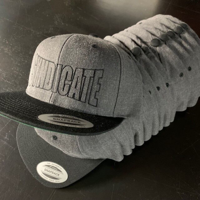 Limited Dark Heather Gray and Black Snapback SBS Syndicate Hat