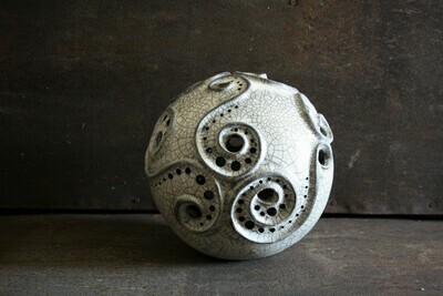 Lampada in ceramica raku bianca craquelé - Lampada da tavolo - Lampada di design - raku pottery Lampada in ceramica raku bianca craquelé - Lampada da tavolo - Lampada di design - raku pottery
