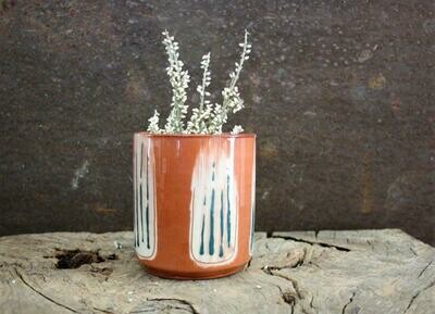 Vaso colorato in ceramica terracotta senza foro di drenaggio - raku pottery - cache-pot Vaso colorato in ceramica terracotta senza foro di drenaggio - raku pottery - cache-pot