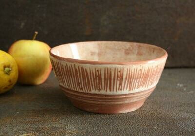 Ciotola bianca in terracotta rossa, centrotavola, portafrutta Ciotola bianca in terracotta rossa, centrotavola, portafrutta