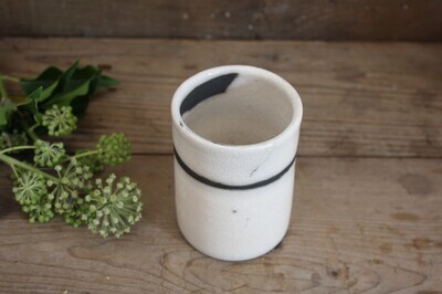 Vaso, portamatite, portaspazzolini in ceramica raku bianco, azzurro e rame craquelé fatto a mano per composizioni floreali senza foro di drenaggio Vaso, portamatite, portaspazzolini in ceramica raku bianco, azzurro e rame craquelé fatto a mano per composizioni floreali senza foro di drenaggio