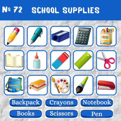 72 School supplies