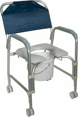 DRIVE ALUMINUM SHOWER/COMMODE CHAIR W/ CASTERS