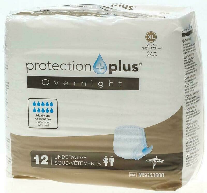 PROTECTION PLUS WEAR ADULT UNDERWEAR, X-LARGE, 48/CS