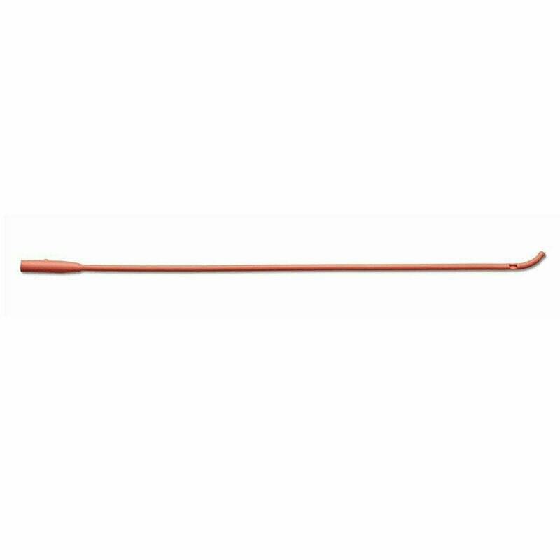 COUDE TIP RED RUBBER LATEX URETHRAL CATHETER 14 FR CS OF 12