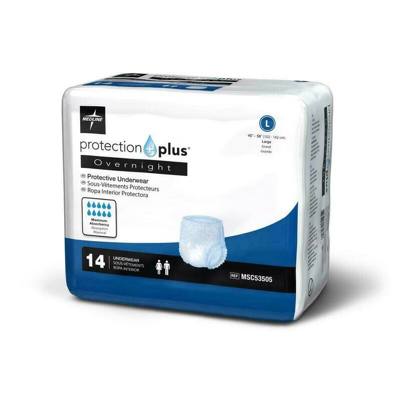 PROTECTION PLUS WEAR ADULT UNDERWEAR, LARGE, 56/CS