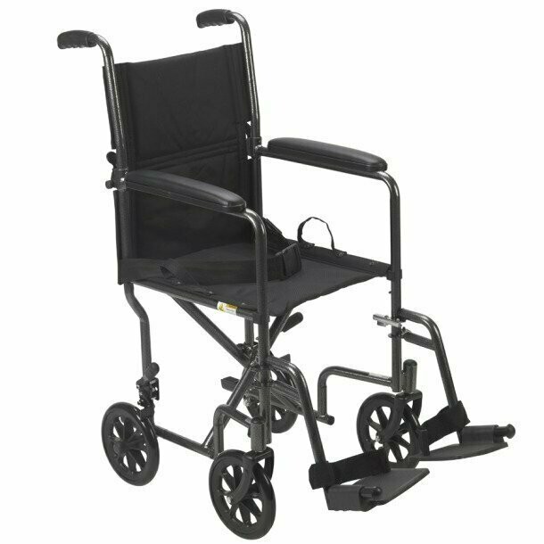 17" DRIVE STEEL TRANSPORT CHAIR