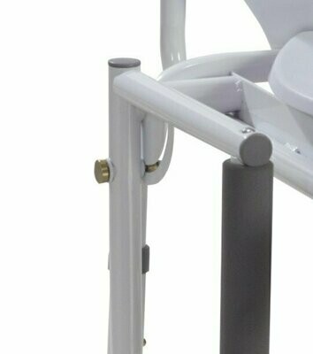 DRIVE STEEL PADDED DROP-ARM COMMODE WITH WHEELS