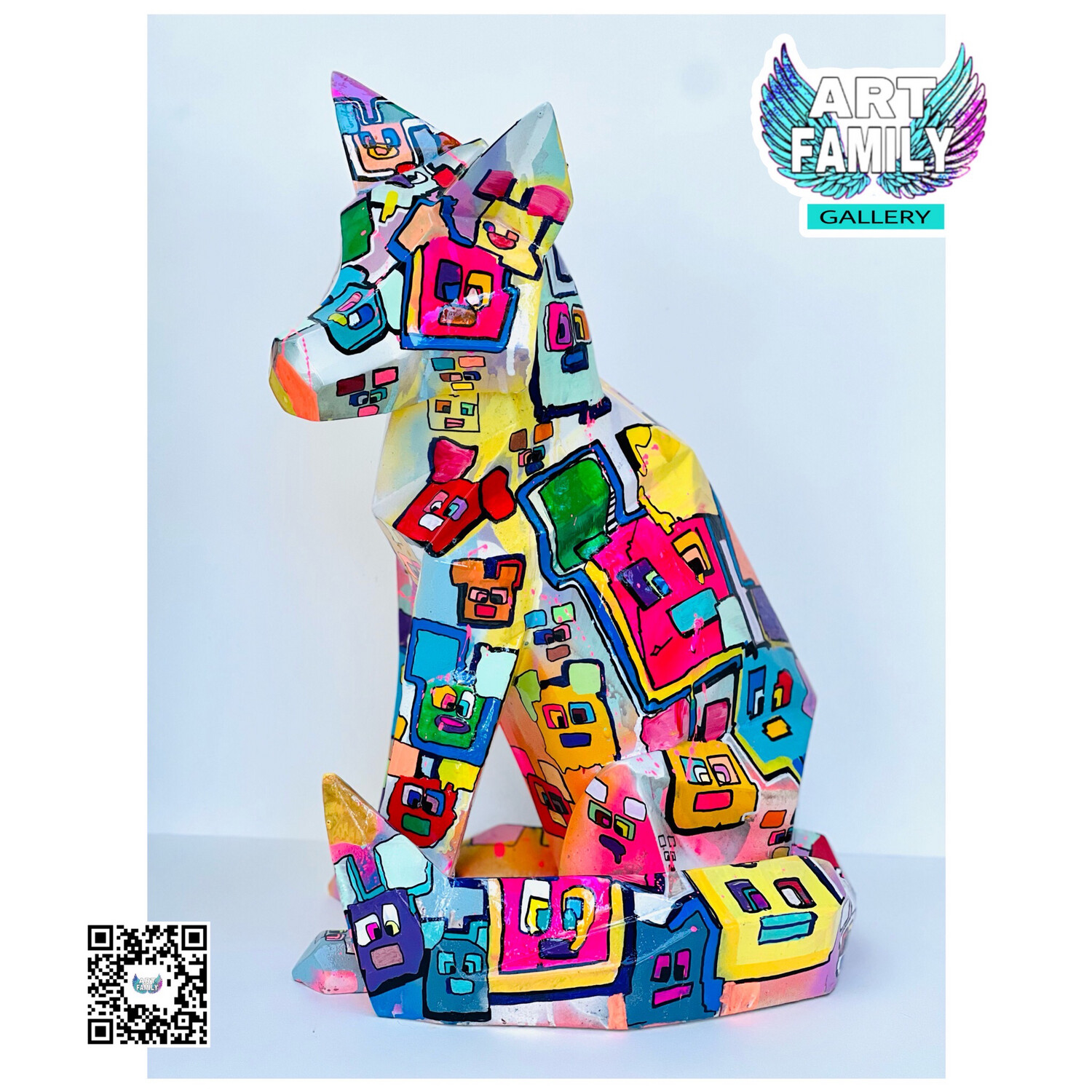 Fox Animals - Figure Pop Art -By VIKI - 60x35 cm 24x14 inch