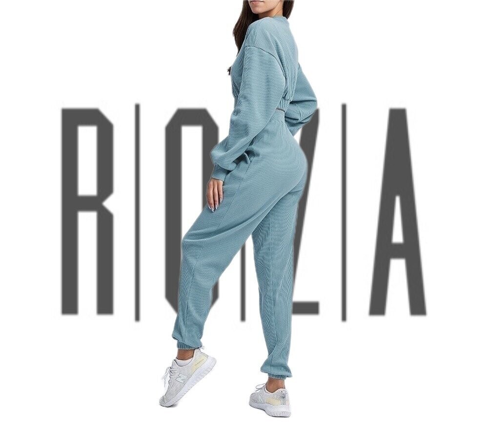 BLUE Crop Sweat Set
