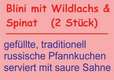 ​Blini mit Wildlachs & Spinat (2 Stück)