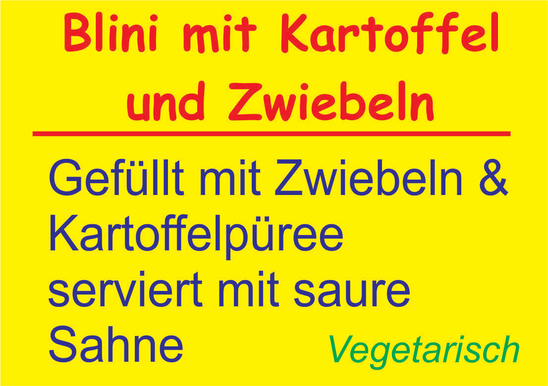 Blini mit Kartoffeln und Zwiebeln