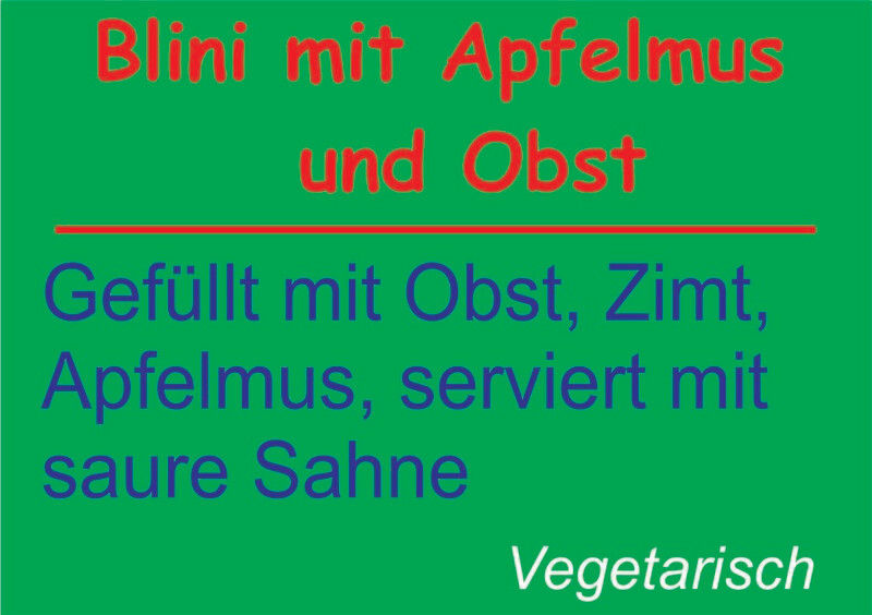 Blini mit Apfelmus und Obst