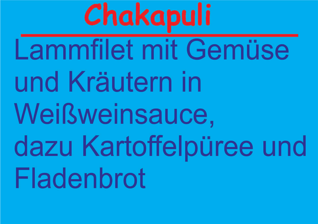Chakapuli mit Preiselbeeren