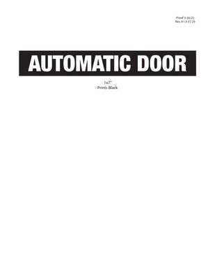 MSS-17-40 Pack - "AUTOMATIC DOOR" Decal