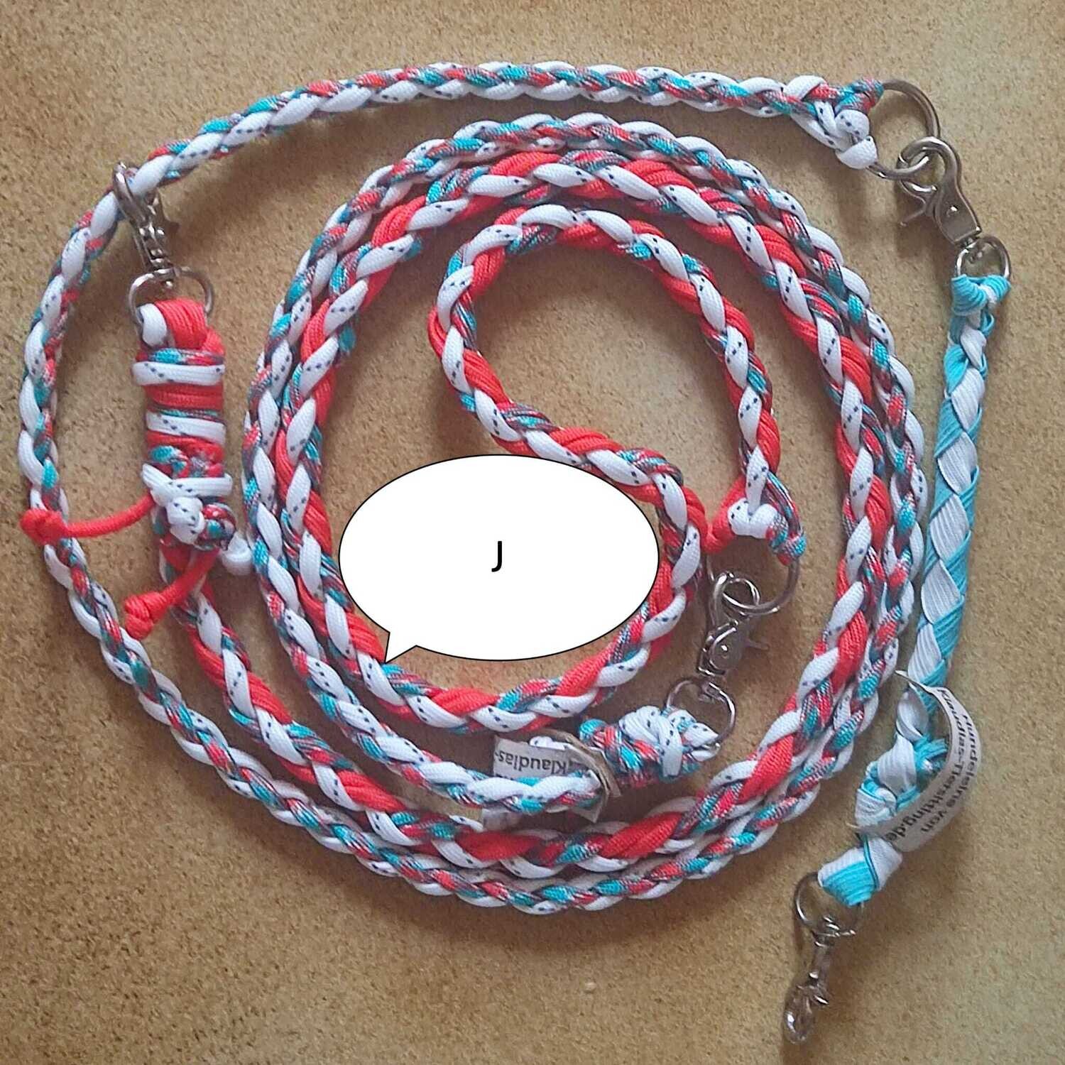 Set 2: Hundeleine &amp; Rückdämpfer (nachtleuchtend &amp; reflektierend)