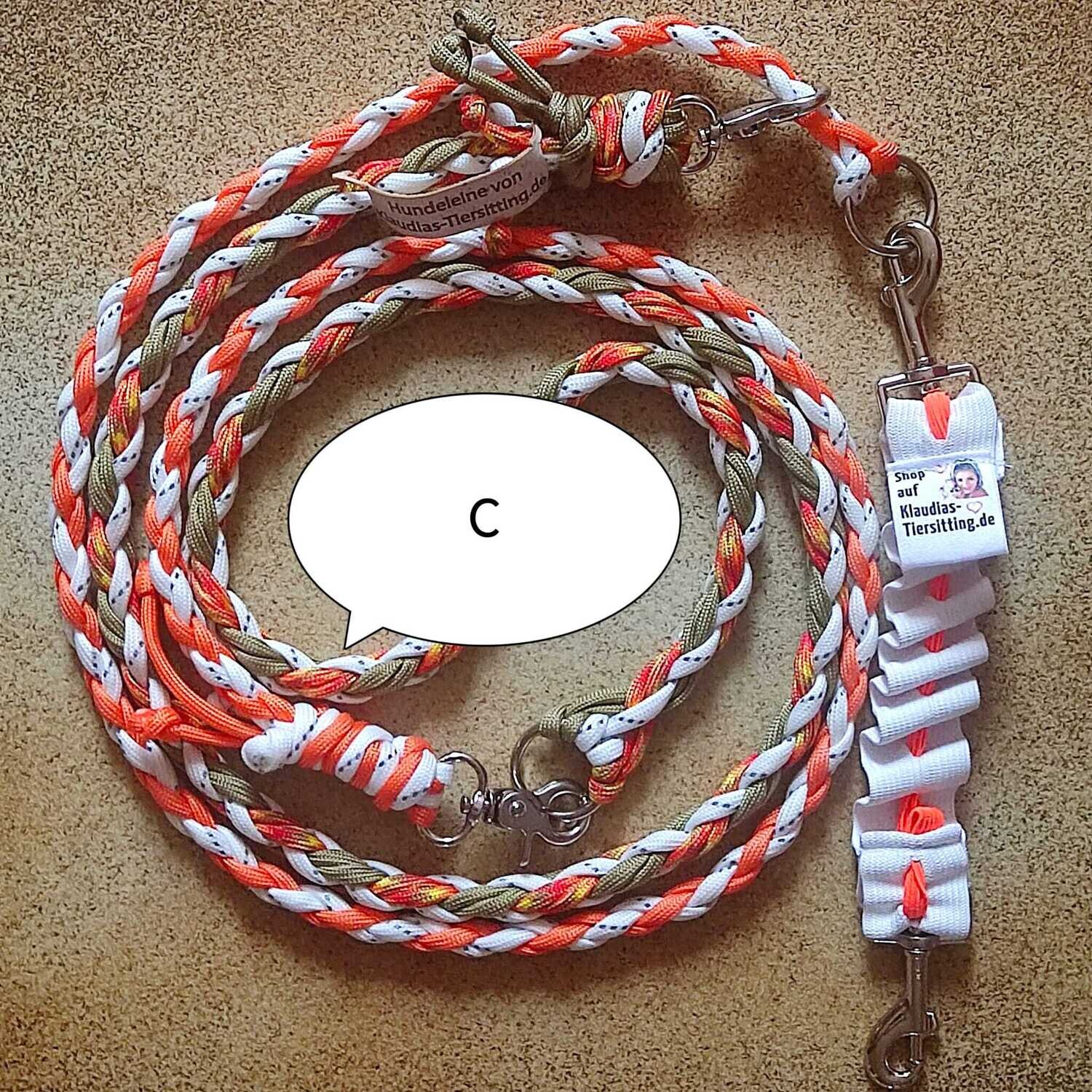 Set 2: Hundeleine &amp; Rückdämpfer (nachtleuchtend &amp; reflektierend)