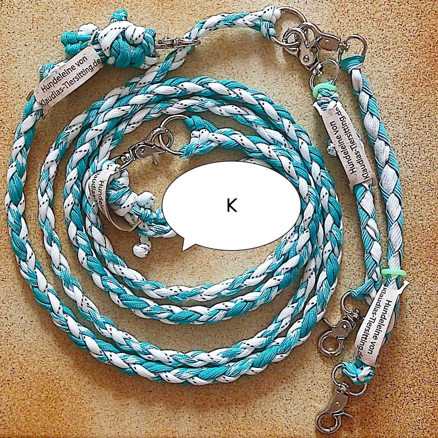 Set 2: Hundeleine &amp; Rückdämpfer (nachtleuchtend &amp; reflektierend)