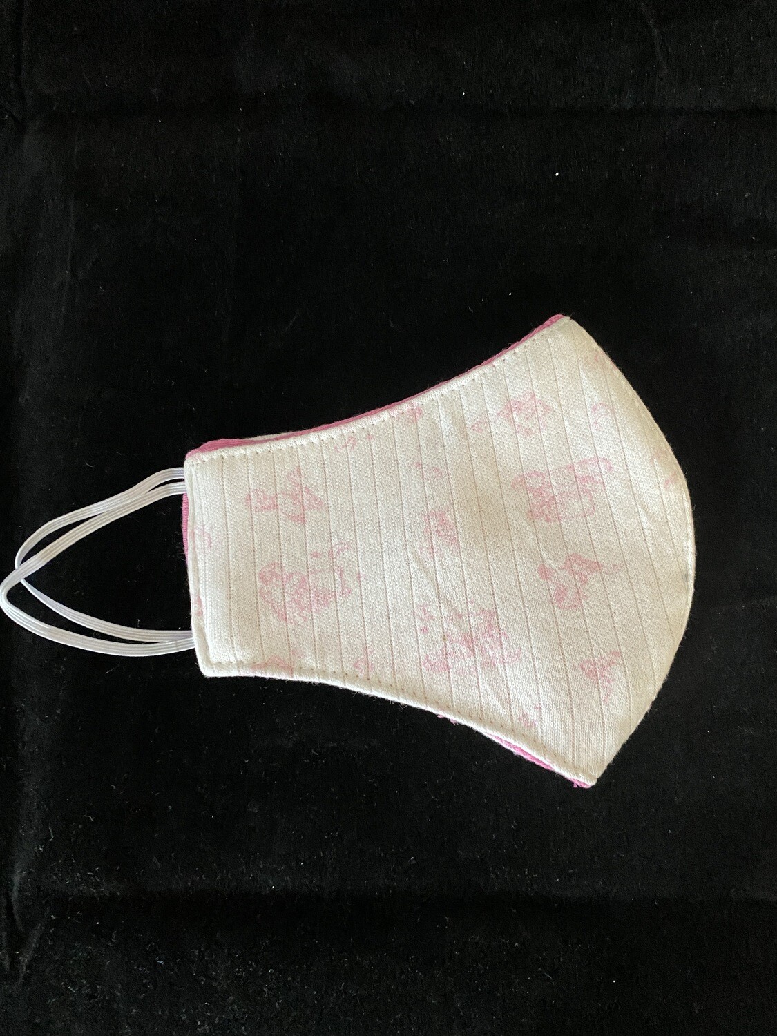 Personalized Masks / Face Coverings
Sized for Children
Ages 6 to 9, Mask Selection: A - Pink & White