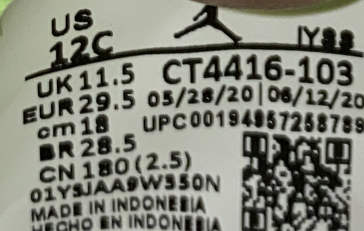 Jordan size 12c deals
