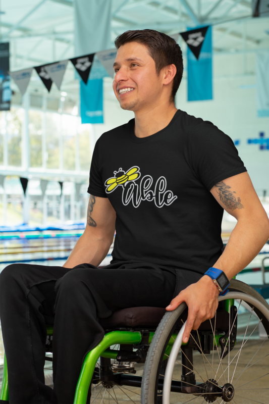 The Bee Series: "Bee Able" Short-Sleeve Unisex Black T-Shirt