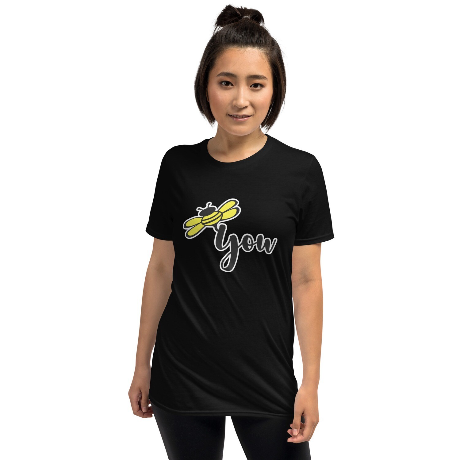 The Bee Series: "Bee You" Short-Sleeve Unisex Black T-Shirt, Size: S