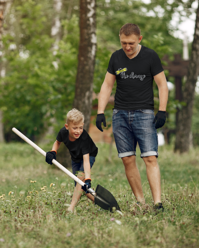 The Bee Series: "Bee The Change" Short-Sleeve Unisex Black T-Shirt