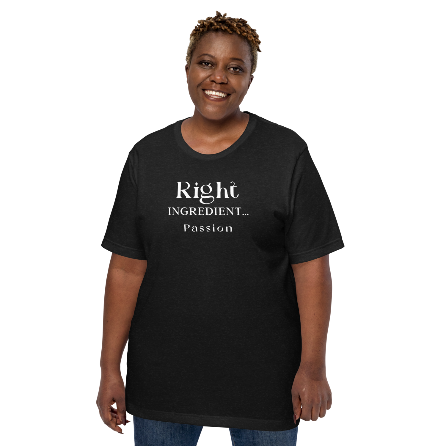 "Right Ingredient... Passion" Unisex Short-sleeved t-shirt, Size: XS