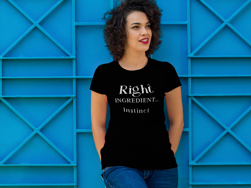 Instinct Over Doubt – Right Ingredient Motivational T-Shirt  "Right Ingredient... Instinct" Unisex Short-sleeved t-shirt