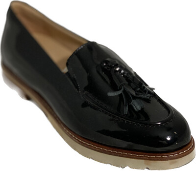 SAMUEL HUBBARD EXTRALIGHT PATENT LEATHER SHOE W/TASSELS 
WOMEN'S SIZE 8.5 M - #UNPAIR (RIGHT)