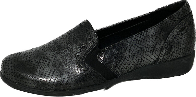 ARAVON ADALYN-AR SLIP-ON GRAY REPTILE SHOE
WOMEN'S SIZE 6.5 D - #UNPAIR (RIGHT)