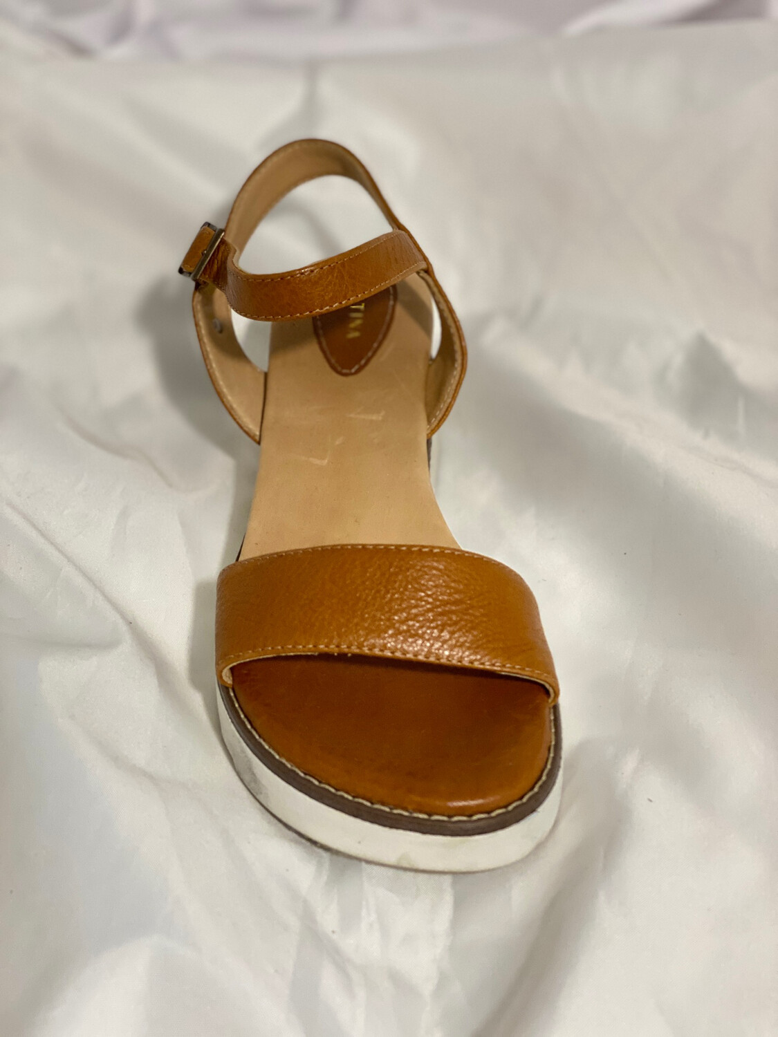 PATINA OPENED-TOE SANDAL WITH ANKLE-STRAP (Sample) 
WOMEN'S SIZE 10 - #UNPAIR (RIGHT)
