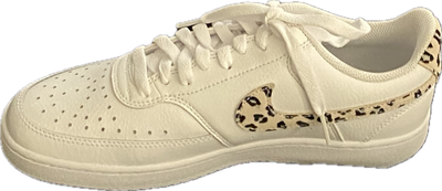 NIKE COURT VISION LOW LEOPARD SWOOSH WHITE 2021 DD9665-100  WOMEN'S SIZE 5.5 - #UNPAIR (LEFT)