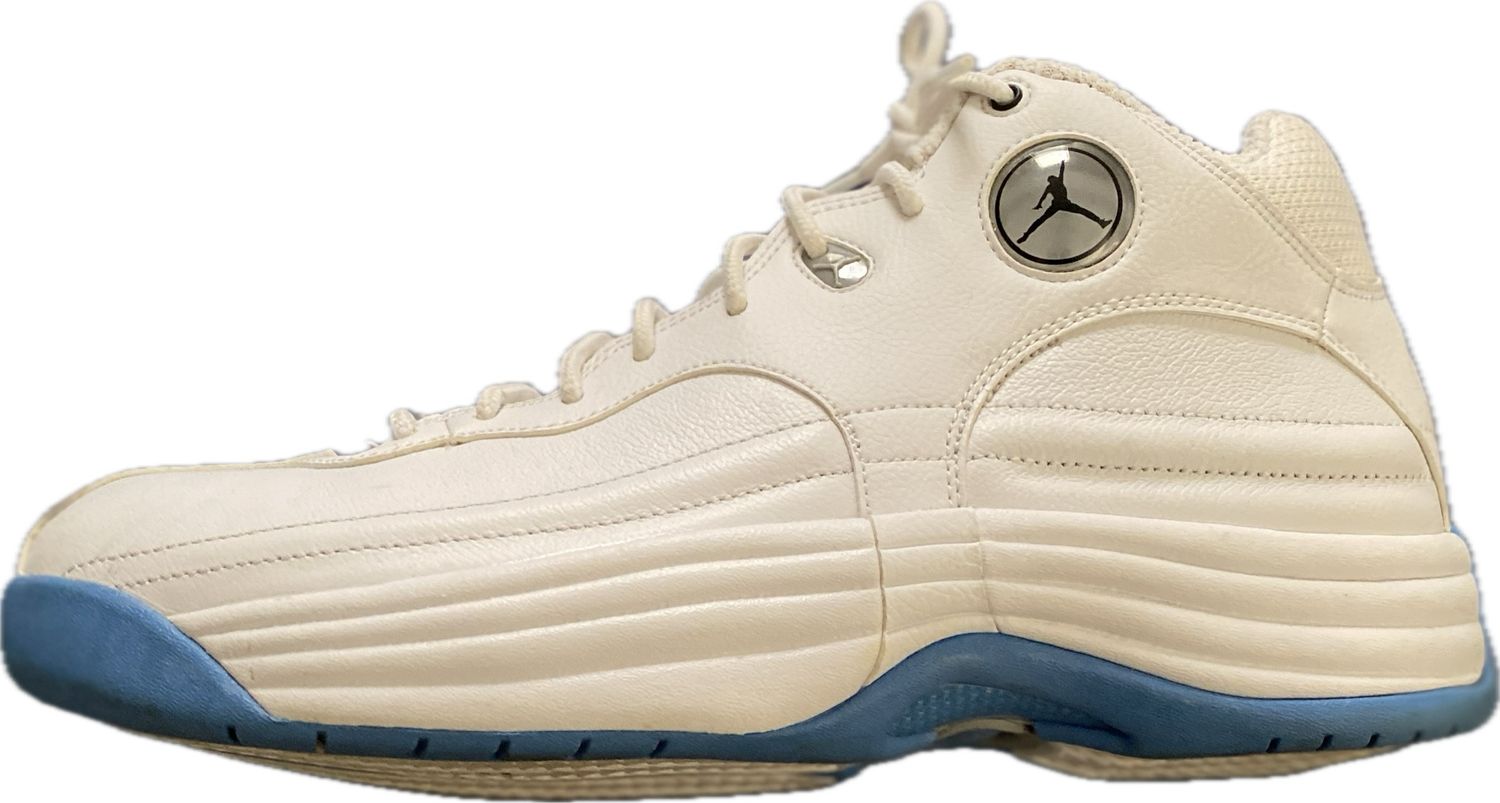 AIR JORDAN JUMPMAN TEAM 1 'WHITE UNIVERSITY BLUE' (USED)   MEN'S SIZE  11- #UNPAIR (LEFT)
