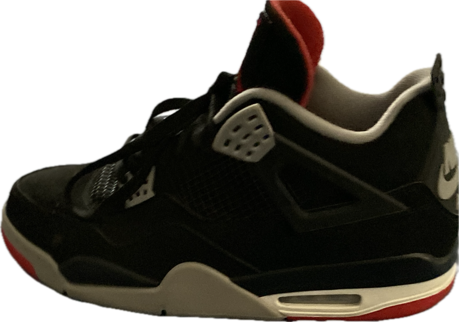 AIR JORDAN RETRO 4 (USED)  MEN'S SIZE  12- #UNPAIR (LEFT)